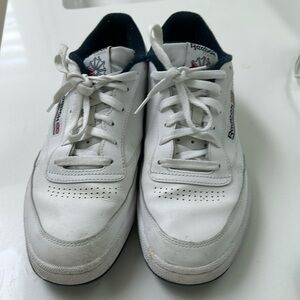 Reebok Club C 85 Men’s Tennis Shoe White Navy Athletic Sneaker size 11